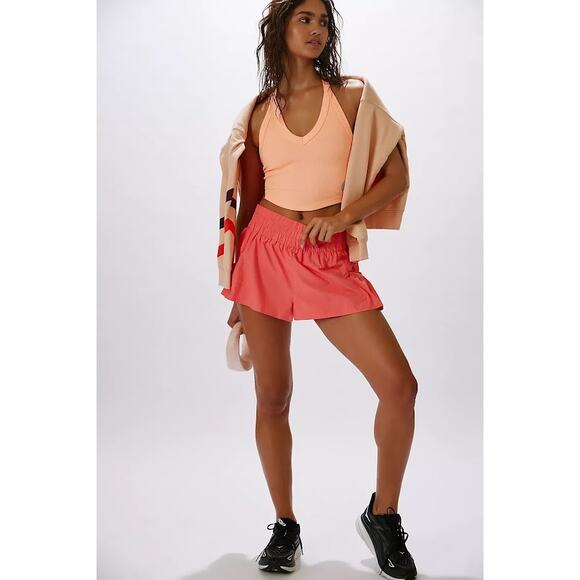 Free People Movement Girl Get Your Flirt On  Shorts in Red Size Large - Picture 9 of 9